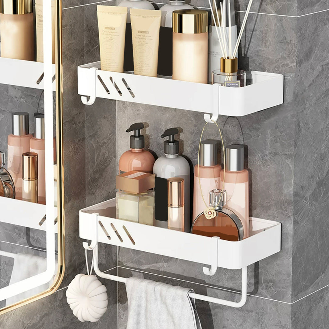 Lisslune | Modern white bathroom hardware set towel holder bath shelf bathroom hardware set