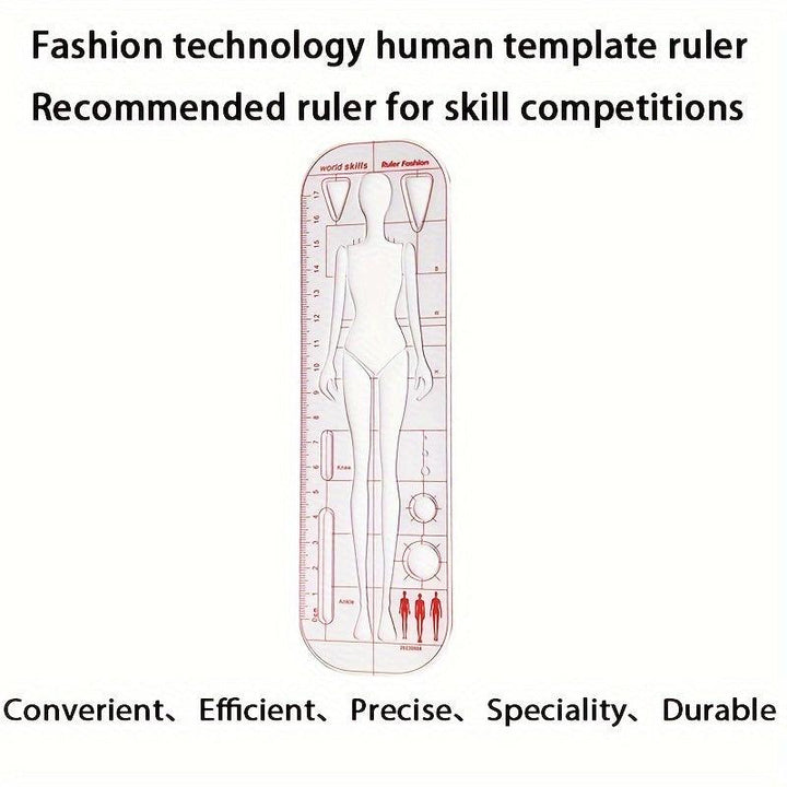 Lisslune | Fashion Design Acrylic Male Figure Template Ruler for Creative Illustrators