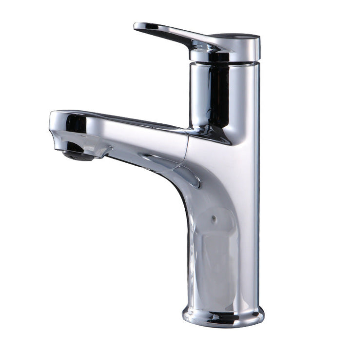 Lisslune | Contemporary Basin Faucet Copper Pure Color Single Lever Retractable Basin Faucet