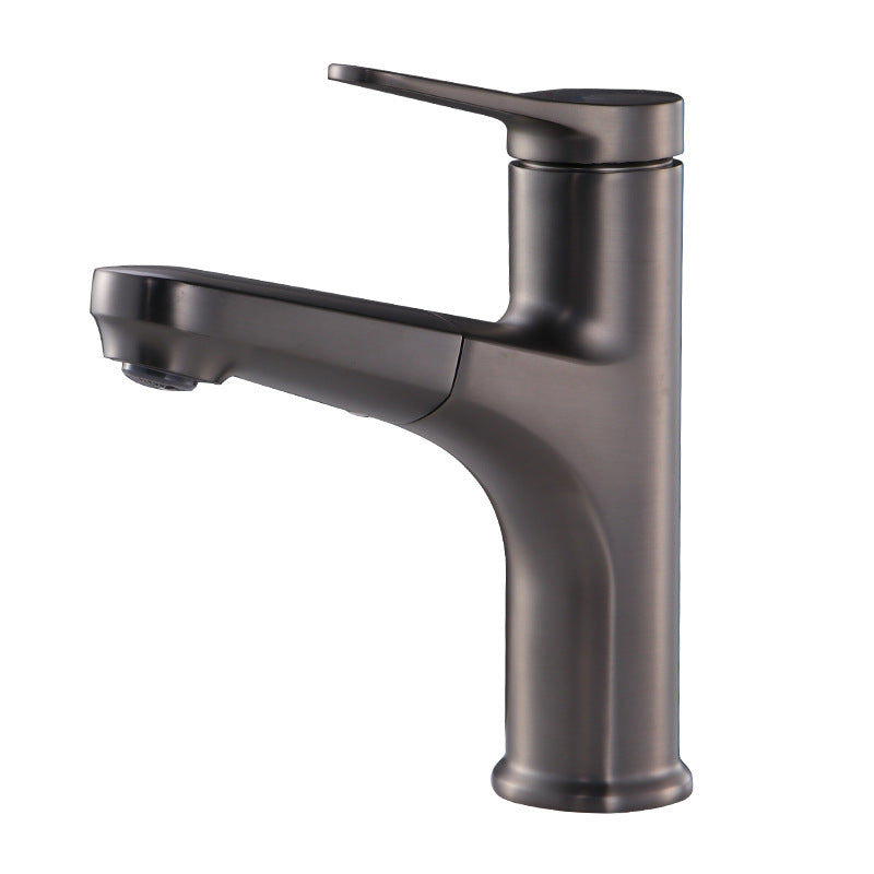 Lisslune | Contemporary Basin Faucet Copper Pure Color Single Lever Retractable Basin Faucet