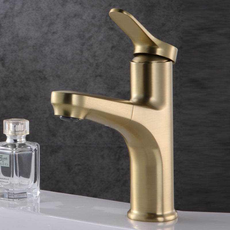Lisslune | Contemporary Basin Faucet Copper Pure Color Single Lever Retractable Basin Faucet