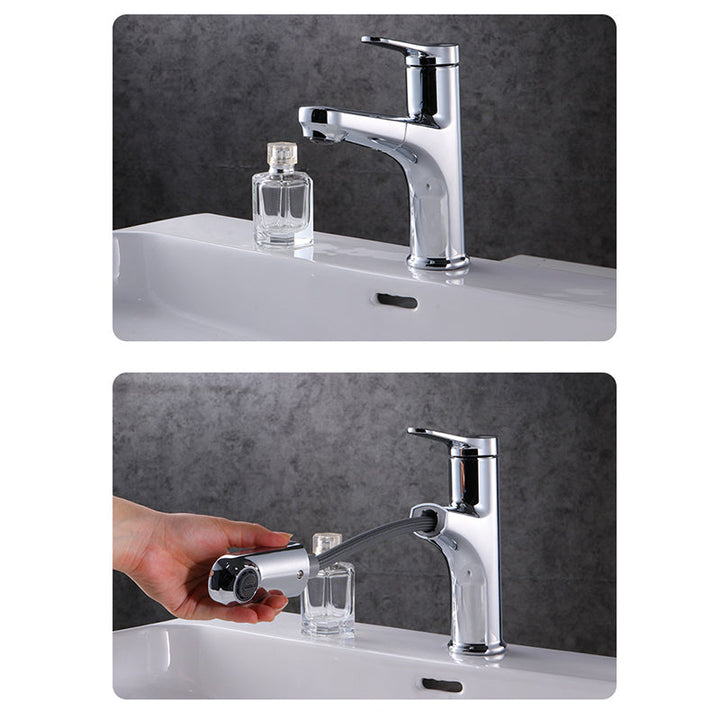 Lisslune | Contemporary Basin Faucet Copper Pure Color Single Lever Retractable Basin Faucet