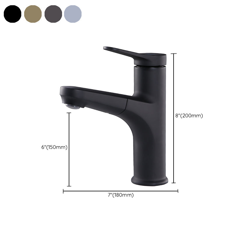 Lisslune | Contemporary Basin Faucet Copper Pure Color Single Lever Retractable Basin Faucet