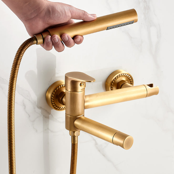 Lisslune | Contemporary Wall Mounted Bathtub Filler Single Handle Metal Faucet