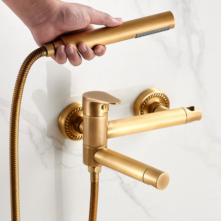 Lisslune | Contemporary Wall Mounted Bathtub Filler Single Handle Metal Faucet