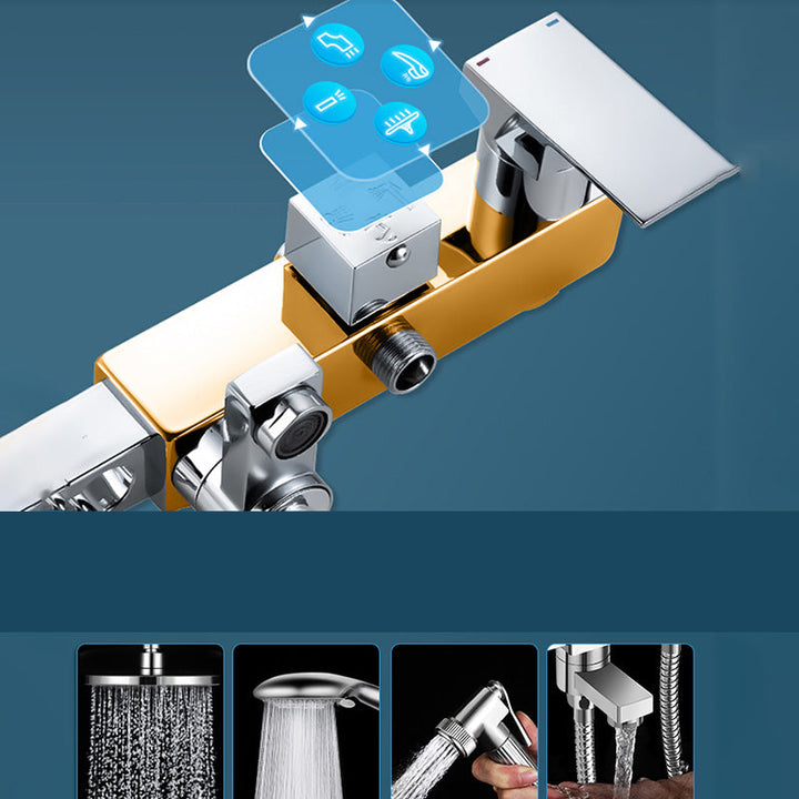 Lisslune | Modern Shower System Handle Lever Wall Mounted Spot Resist Copper Shower System