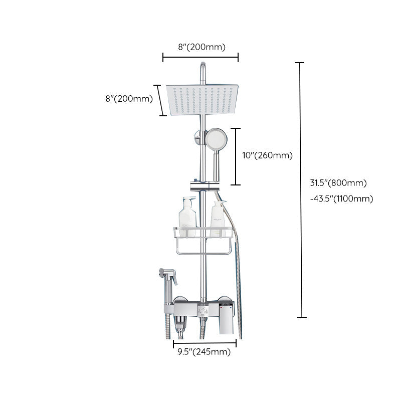 Lisslune | Modern Shower System Handle Lever Wall Mounted Spot Resist Copper Shower System