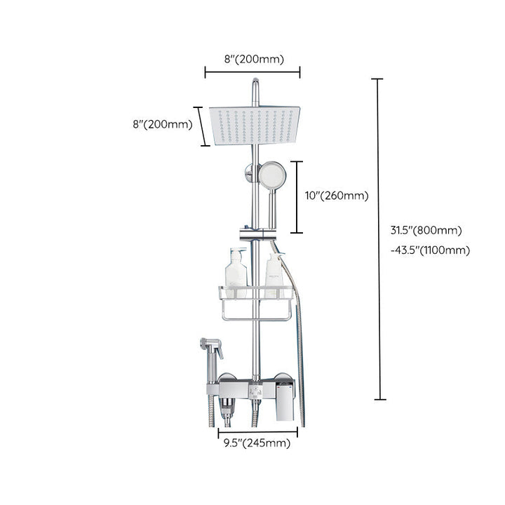 Lisslune | Modern Shower System Handle Lever Wall Mounted Spot Resist Copper Shower System