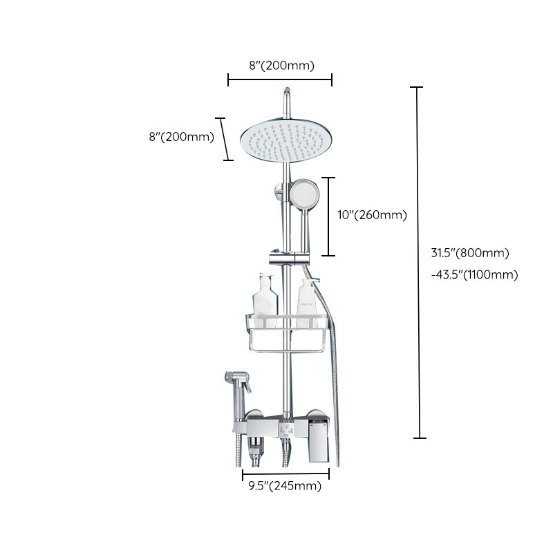 Lisslune | Modern Shower System Handle Lever Wall Mounted Spot Resist Copper Shower System