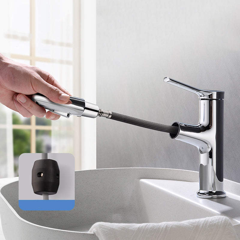 Lisslune | Round contemporary bathroom fixture with lever handle and single hole installation