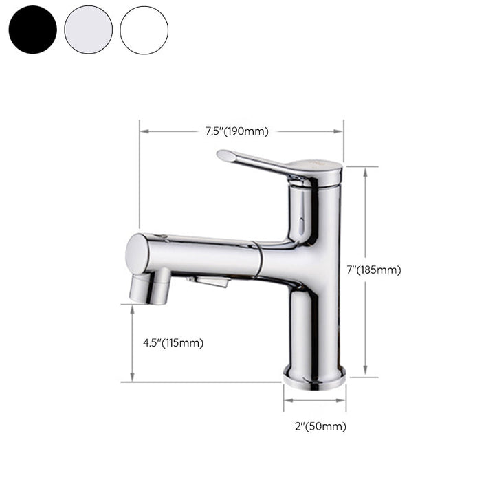 Lisslune | Round contemporary bathroom fixture with lever handle and single hole installation