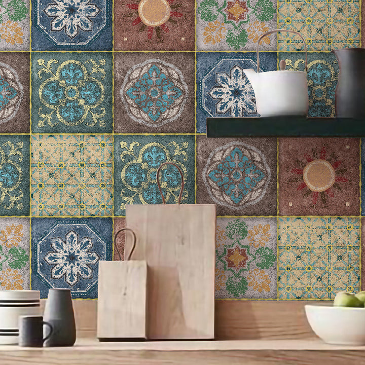 Lisslune | Modern Multicolor Peel/Stick Back Wall Tile PVC Peel and Stick Back Wall Tile