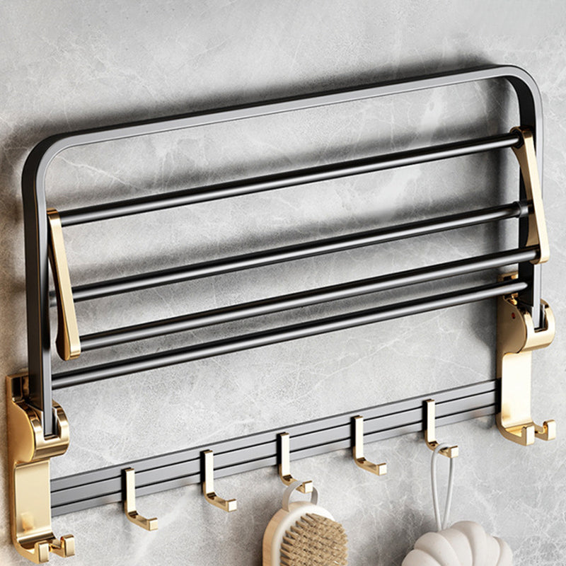 Lisslune | Modernism Bathroom Accessories Hardware Set Black & Gold Bathroom Shelf/Towel Bar