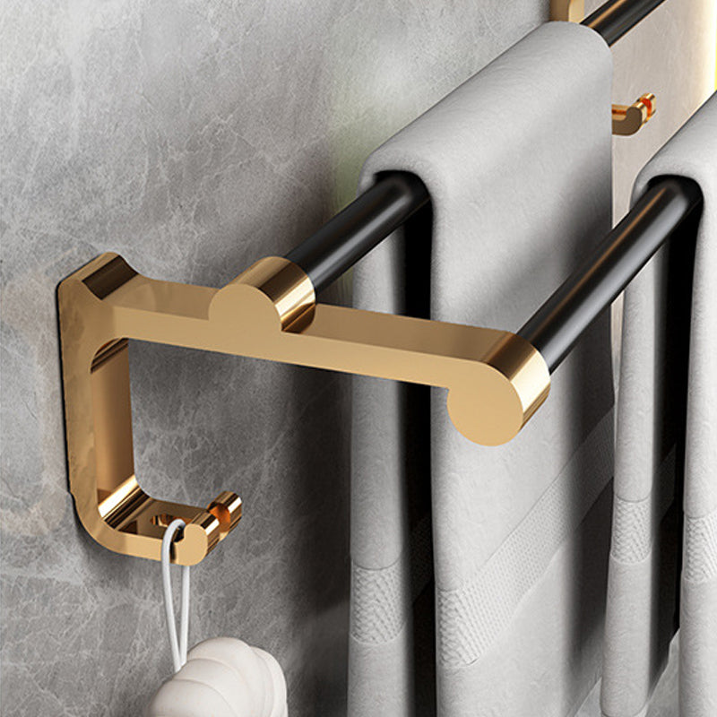 Lisslune | Modernism Bathroom Accessories Hardware Set Black & Gold Bathroom Shelf/Towel Bar