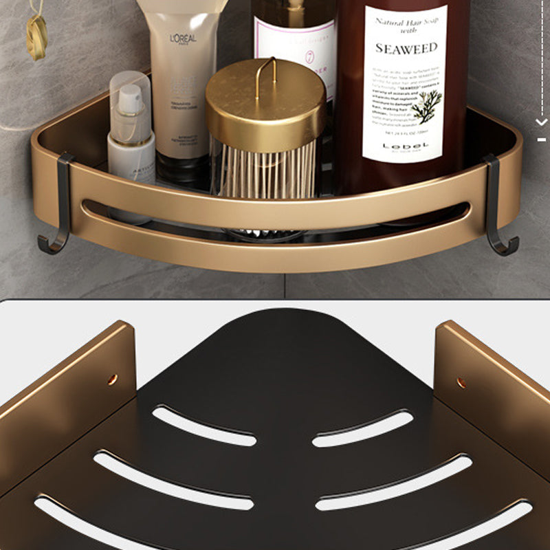 Lisslune | Modernism Bathroom Accessories Hardware Set Black & Gold Bathroom Shelf/Towel Bar