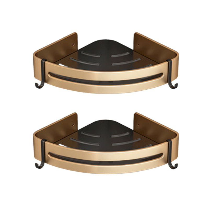 Lisslune | Modernism Bathroom Accessories Hardware Set Black & Gold Bathroom Shelf/Towel Bar