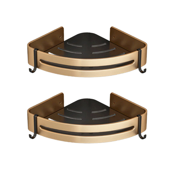 Lisslune | Modernism Bathroom Accessories Hardware Set Black & Gold Bathroom Shelf/Towel Bar