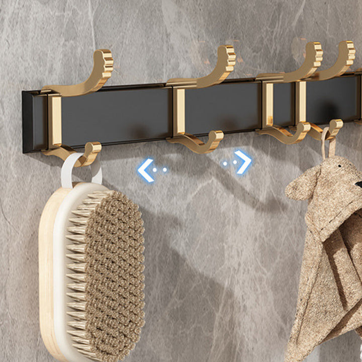 Lisslune | Modernism Bathroom Accessories Hardware Set Black & Gold Bathroom Shelf/Towel Bar