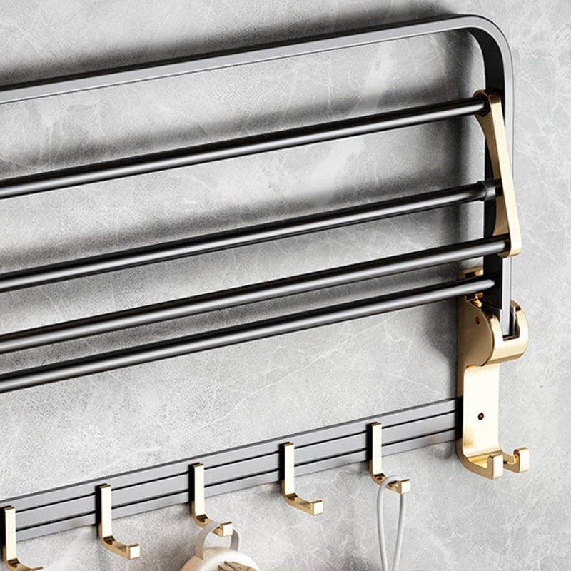 Lisslune | Modernism Bathroom Accessories Hardware Set Black & Gold Bathroom Shelf/Towel Bar
