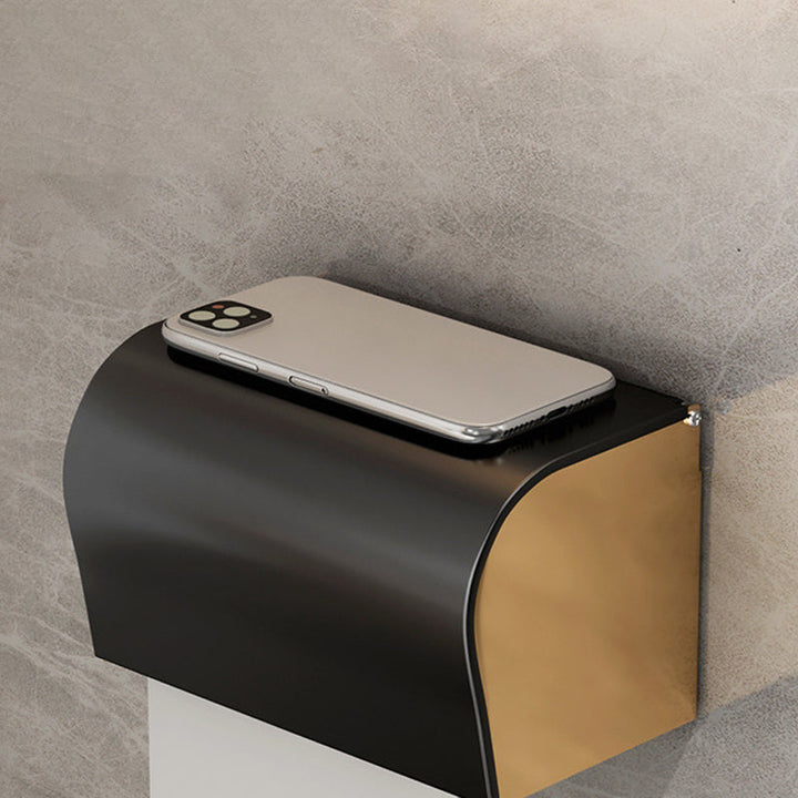 Lisslune | Modernism Bathroom Accessories Hardware Set Black & Gold Bathroom Shelf/Towel Bar
