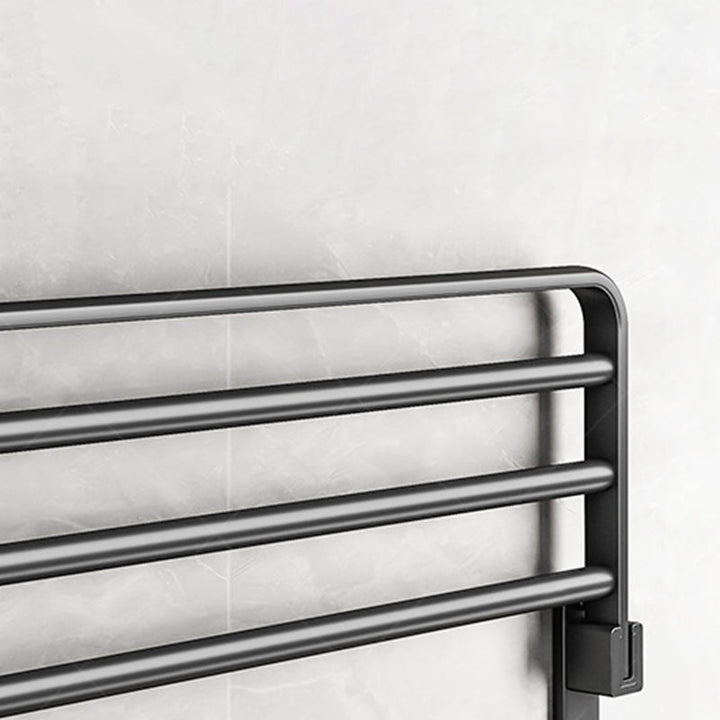 Lisslune | Black Aluminum Bathroom Accessory Set Modern Bathroom Shelf / Towel Bar & Paper Holder