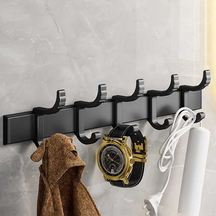Lisslune | Black Aluminum Bathroom Accessory Set Modern Bathroom Shelf / Towel Bar & Paper Holder