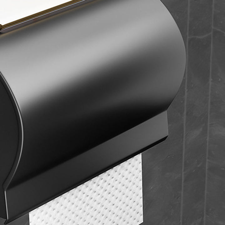 Lisslune | Black Aluminum Bathroom Accessory Set Modern Bathroom Shelf / Towel Bar & Paper Holder