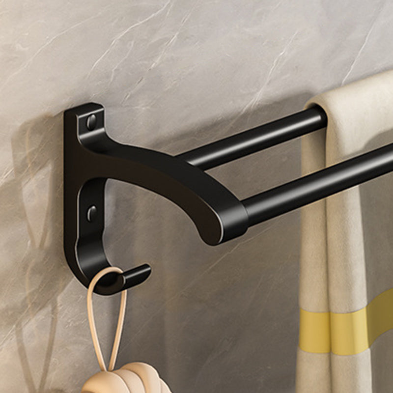 Lisslune | Black Aluminum Bathroom Accessory Set Modern Bathroom Shelf / Towel Bar & Paper Holder