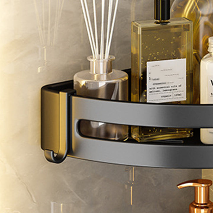Lisslune | Black Aluminum Bathroom Accessory Set Modern Bathroom Shelf / Towel Bar & Paper Holder