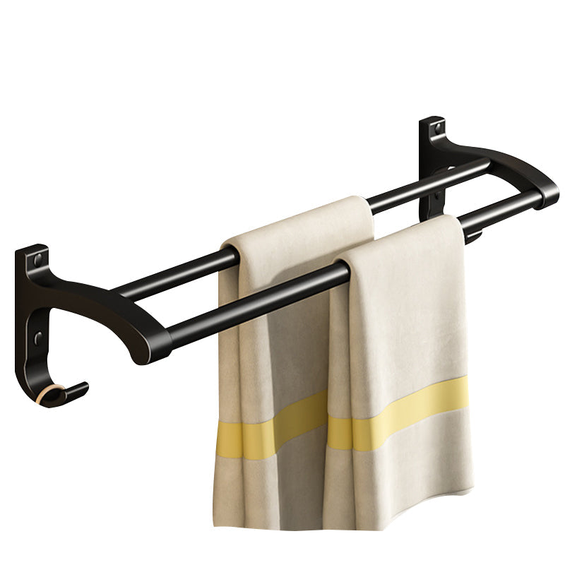 Lisslune | Black Aluminum Bathroom Accessory Set Modern Bathroom Shelf / Towel Bar & Paper Holder