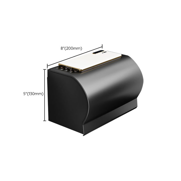 Lisslune | Black Aluminum Bathroom Accessory Set Modern Bathroom Shelf / Towel Bar & Paper Holder
