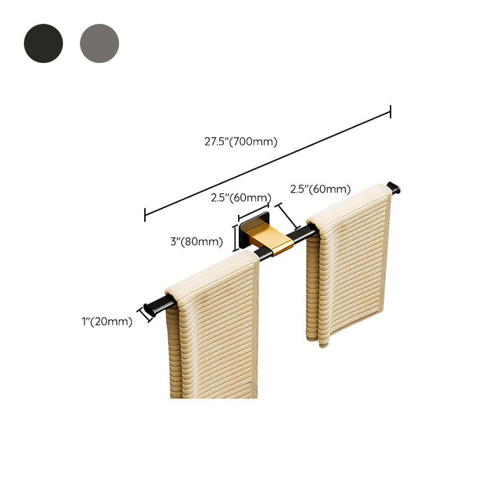 Lisslune | Contemporary Aluminum Bathroom Accessories Set Towel Bar Bathroom Accessories