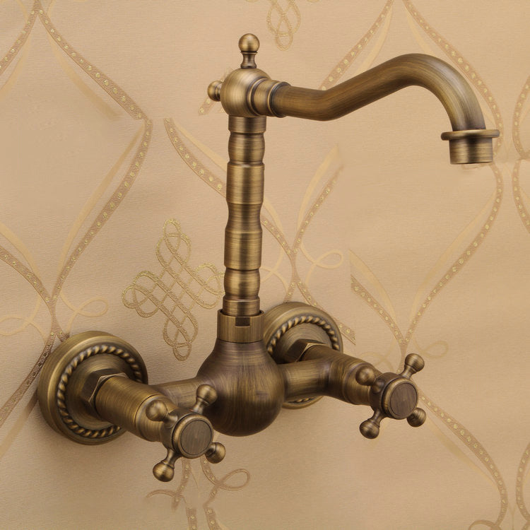 Lisslune | Traditional Wall-Mounted Copper Clawfoot Bathtub Faucet Trim Low Arc Clawfoot Bathtub Faucet