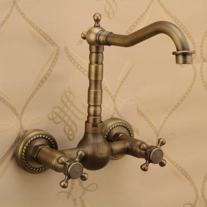 Lisslune | Traditional Wall-Mounted Copper Clawfoot Bathtub Faucet Trim Low Arc Clawfoot Bathtub Faucet
