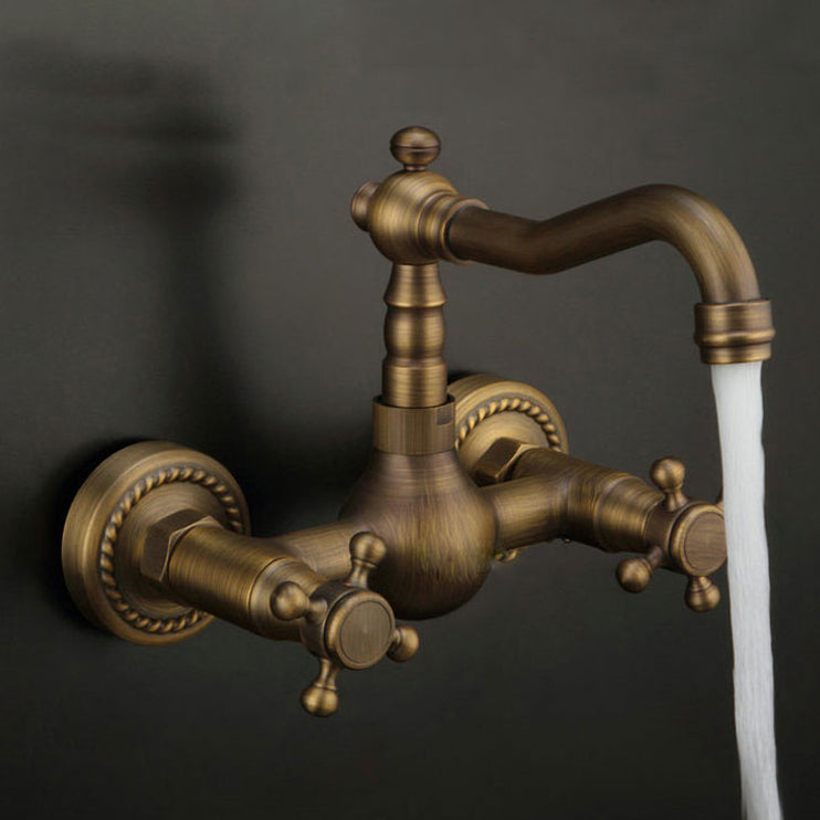 Lisslune | Traditional Wall-Mounted Copper Clawfoot Bathtub Faucet Trim Low Arc Clawfoot Bathtub Faucet