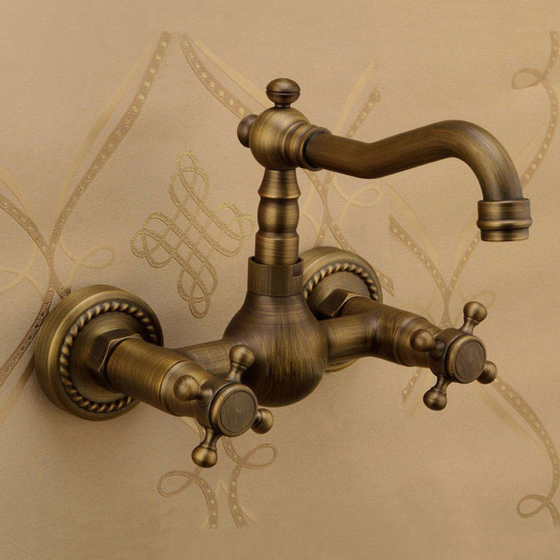 Lisslune | Traditional Wall-Mounted Copper Clawfoot Bathtub Faucet Trim Low Arc Clawfoot Bathtub Faucet
