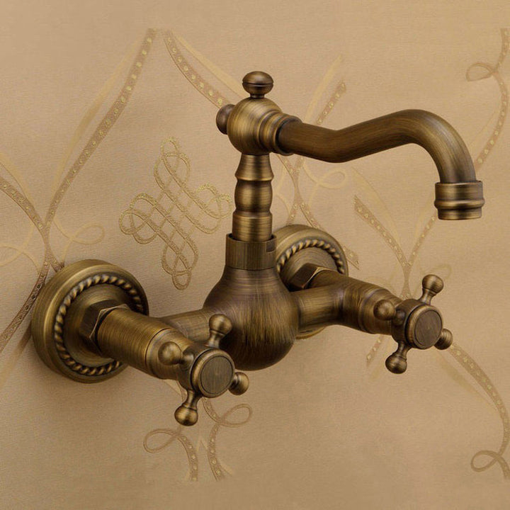Lisslune | Traditional Wall-Mounted Copper Clawfoot Bathtub Faucet Trim Low Arc Clawfoot Bathtub Faucet