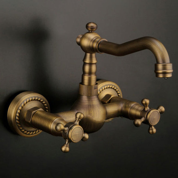Lisslune | Traditional Wall-Mounted Copper Clawfoot Bathtub Faucet Trim Low Arc Clawfoot Bathtub Faucet