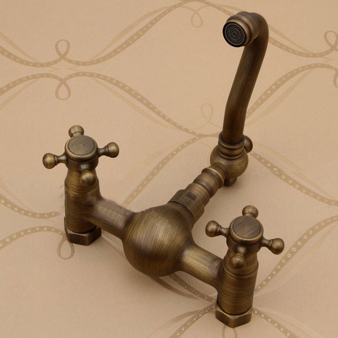 Lisslune | Traditional Wall-Mounted Copper Clawfoot Bathtub Faucet Trim Low Arc Clawfoot Bathtub Faucet