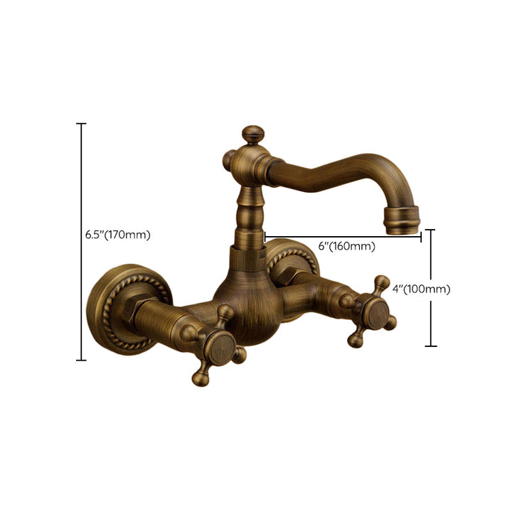 Lisslune | Traditional Wall-Mounted Copper Clawfoot Bathtub Faucet Trim Low Arc Clawfoot Bathtub Faucet