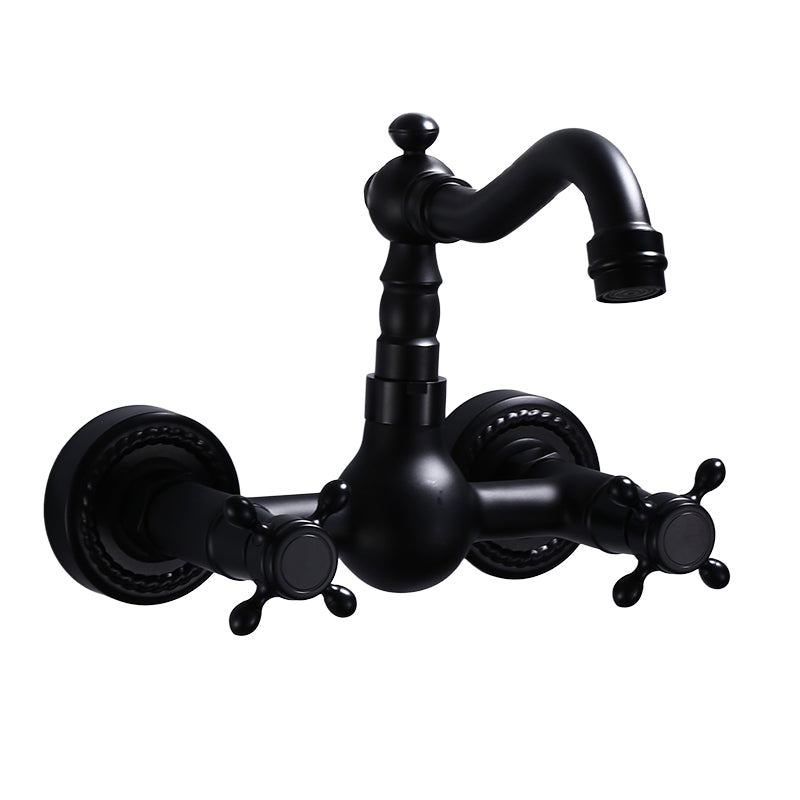 Lisslune | Traditional Wall Mounted Metal Bathtub Filler Low Arc Waterfall Bathroom Faucet