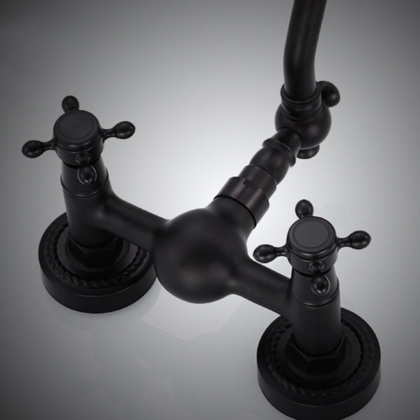 Lisslune | Traditional Wall Mounted Metal Bathtub Filler Low Arc Waterfall Bathroom Faucet