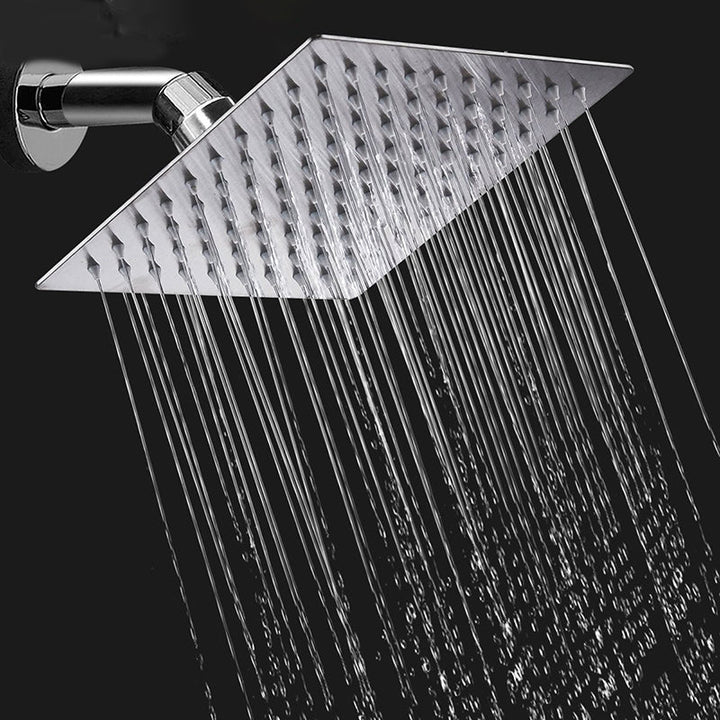 Lisslune | Contemporary Shower Combo Fixed Shower Head Stainless Steel Wall Mounted Square Shower Head