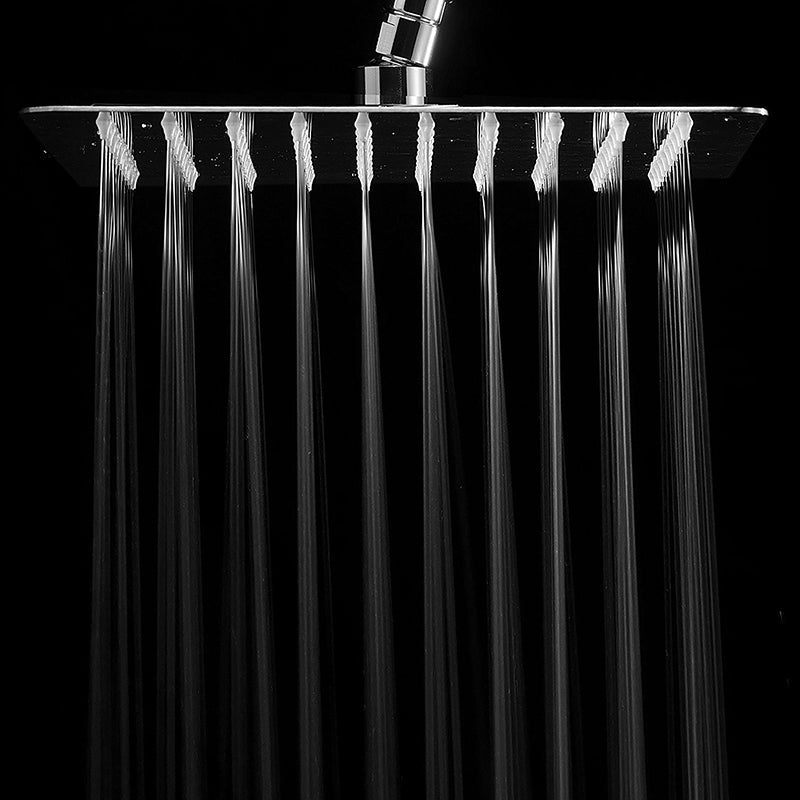 Lisslune | Contemporary Shower Combo Fixed Shower Head Stainless Steel Wall Mounted Square Shower Head