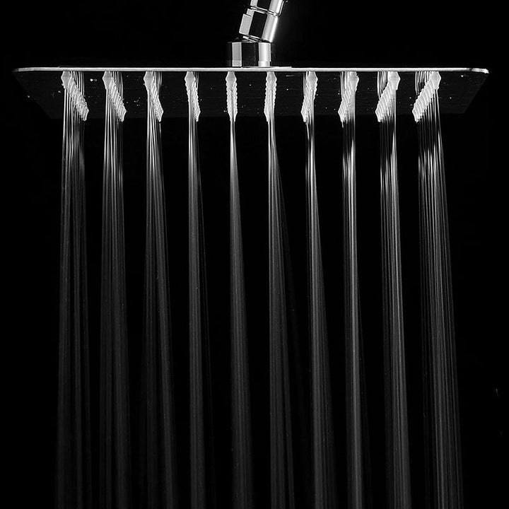Lisslune | Contemporary Shower Combo Fixed Shower Head Stainless Steel Wall Mounted Square Shower Head