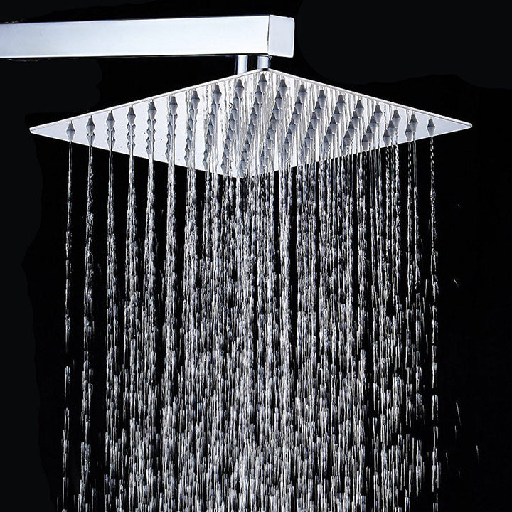 Lisslune | Contemporary Shower Combo Fixed Shower Head Stainless Steel Wall Mounted Square Shower Head