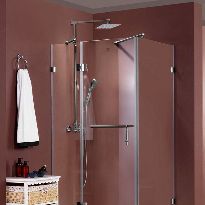 Lisslune | Contemporary Shower Combo Fixed Shower Head Stainless Steel Wall Mounted Square Shower Head