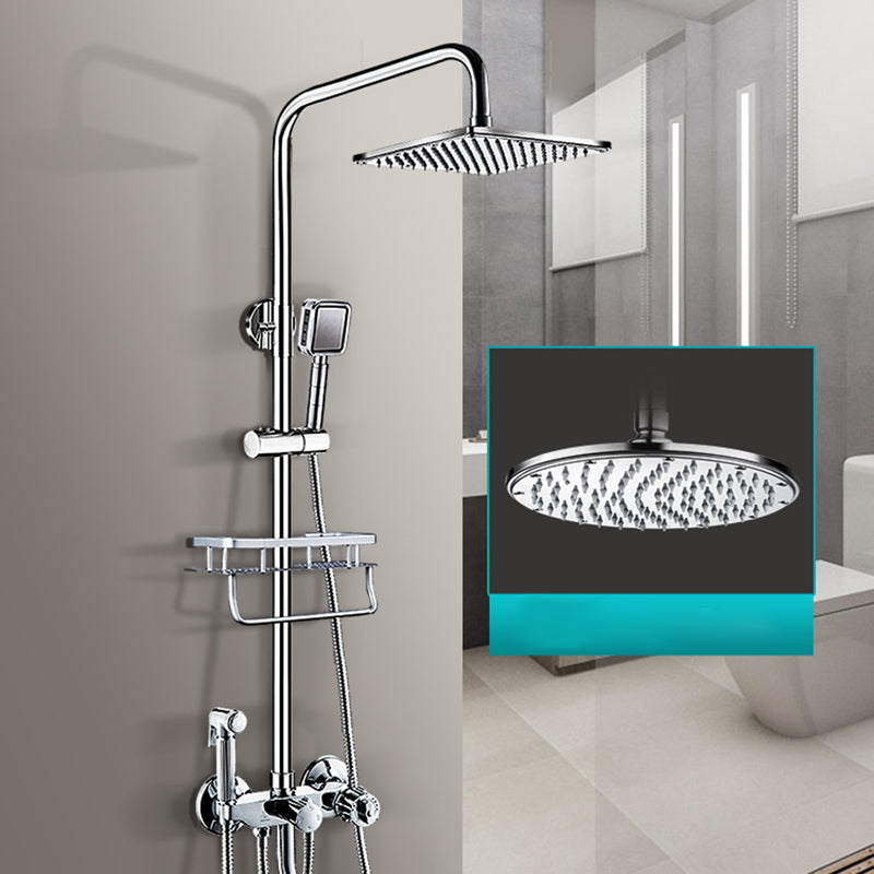Lisslune | Contemporary Showerhead Combination Dual Showerhead Stainless Steel Wall-Mounted Showerhead