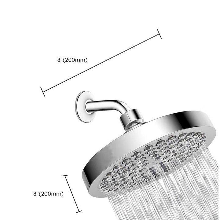 Lisslune | Contemporary Shower Combination Fixed Shower Head Stainless Steel Wall Mounted Round Shower Head