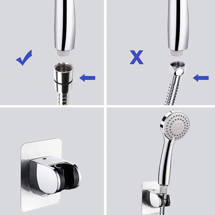 Lisslune | Contemporary Shower Combination Double Shower Head Chrome Wall Mount Round Shower Head